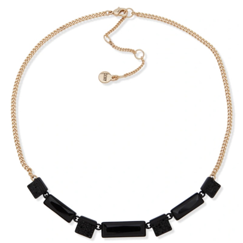 Dkny Gold-Tone Crystal Frontal Necklace 16 3 Extender 24$